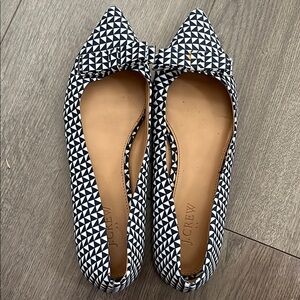 J. Crew Women's Navy and White Patterned Flats